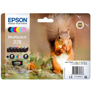 Epson squirrel multipack 6-colours 378 claria photo hd ink