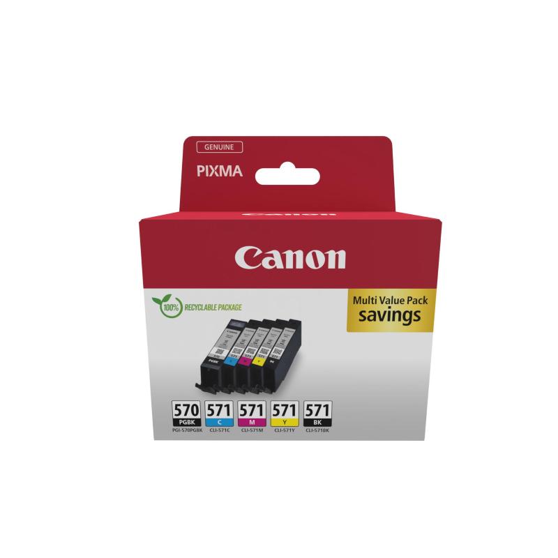 Canon 0372c006 cartuccia d`inchiostro 5 pz originale nero, ciano, magenta, giallo