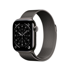 Apple watch series 11 gps + cellular 42mm slate titanium gehäuse mit slate milanese loop