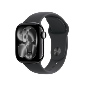 Apple watch series 11 gps 42mm jet black aluminium gehäuse mit sport band (black) – s/m
