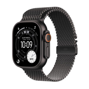 Apple watch ultra 3 gps + cellular 49mm black titanium case with black titanium milanese loop – large