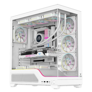 Case itek m.tower showbui wave 82w – gaming tower, atx, 4x12cm argb fan, 2xusb3, type-c, temp glass side white – itgcasbw82w
