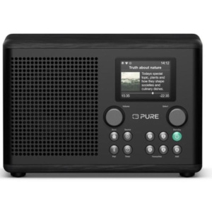 Pure classic h4i digitalradio kaffee schwarz/esche