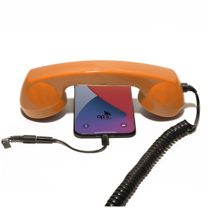 Microtelefono retrò per Apple iPhone – Arancione – nuovo