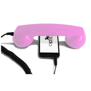 Microtelefono retrò per smartphone Android – Rosa – nuovo