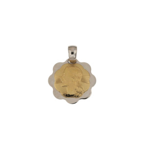 Ciondolo Gesu’ oro giallo e bianco 803321706436