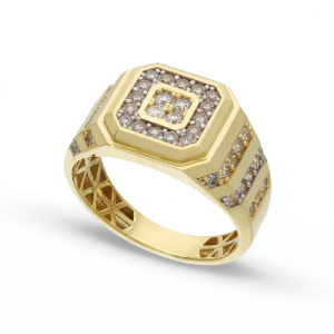 Anello Uomo Oro Bianco Giallo GL102295