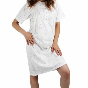 Camicia da notte donna a manica corta in cotone Silvia 1028 Tg.3/8