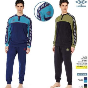 Pigiama uomo a manica lunga in jersey di cotone Umbro 10450