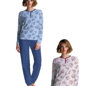 Pigiama donna a serafino in jersey di cotone Cippi 1050