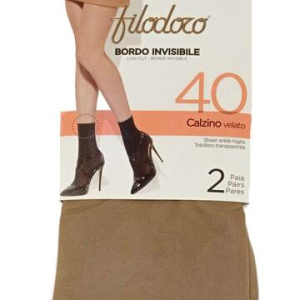 Calzino donna taglio vivo semi velato in lycra 40 den. Filodoro F115542  ( 2 PAIA)