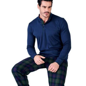 Pigiama uomo in jersey di cotone caldo e flanella Navigare 141949