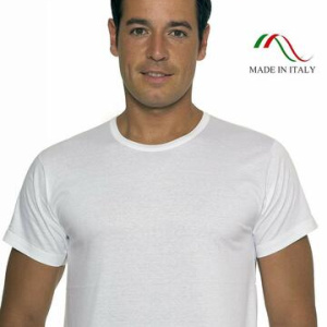 T-shirt uomo in cotone mercerizzato girocollo Leable 1421 Tg.4/7 Bianco