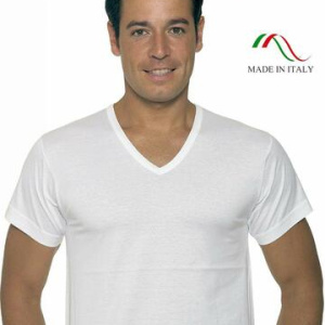Maglia uomo in cotone mercerizzato con scavo a V Leable 1472 Tg.4/7