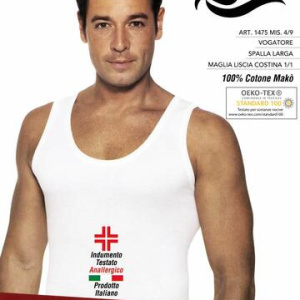 Canottiera uomo in cotone spalla larga Leable 1475