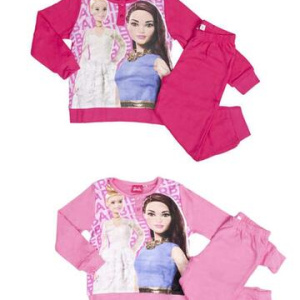 Pigiama da bambina in jersey di CALDO cotone Barbie BAR1510