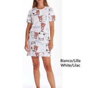 Camicina da notte a manica corta in jersey di cotone Crazy Farm 15826