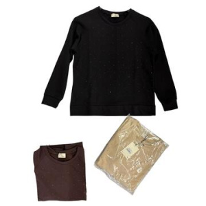 FELPA DONNA MANICA LUNGA STRASS FLORA 15/450