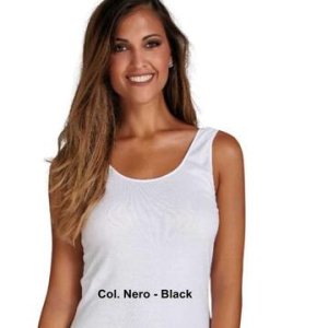 Canottiera donna in cotone makò a spalla larga Infinity 2006 NERO