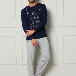 Pigiama uomo a serafino in jersey di cotone Kappa KMS25408
