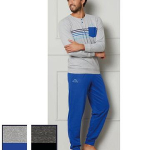 Pigiama uomo a serafino in jersey di cotone Kappa KMS25413