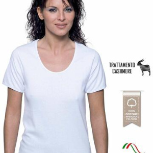 Maglia donna a manica corta in cotone interlock felpato Leable 259