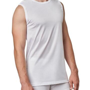 Maglia uomo smanicata girocollo in filo Gicipi 261-SMT BIANCO