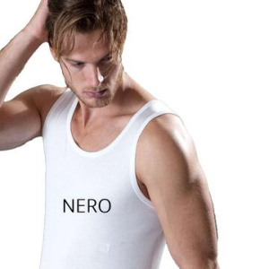 Canotta uomo spalla larga filo di scozia Gicipi 261 Nero tg 8