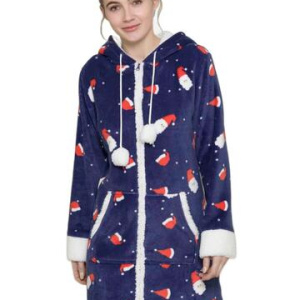 Vestaglia donna family con cappuccio in caldo pile coral Pigiamiamoci 2660
