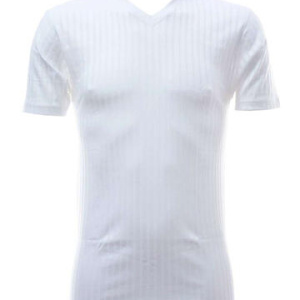 Maglia intima uomo scollo a v filo di scozia scarto ago Gicipi 281 Bianco Tg.8