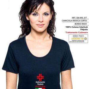 Maglia donna a manica corta in cotone interlock felpato Leable 326