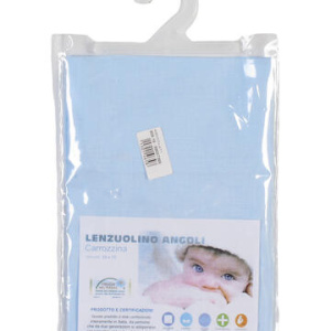 LENZUOLINO CON ANGOLI PER CARROZZINA NEONATO PRIMI PASSI 35×75