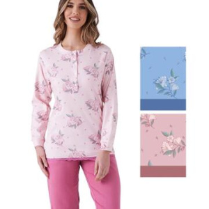 Pigiama donna in jersey di cotone caldo Pigiamiamoci 4100