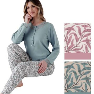 Pigiama donna in jersey di cotone caldo Pigiamiamoci 4126
