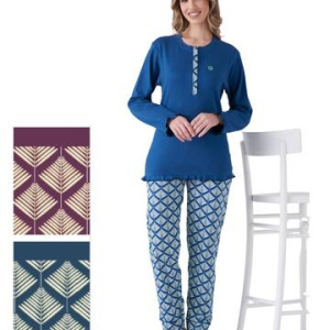 Pigiama donna in jersey di cotone caldo Pigiamiamoci 4154