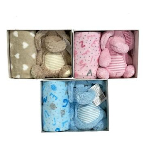 SET REGALO NEONATO CON COPERTINA E PELUCHE NG-4752
