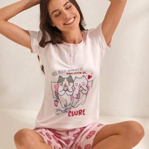 Pigiama donna a manica corta in jersey di cotone Il Granchio Lady GP5097
