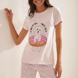 Pigiama donna a manica corta in jersey di cotone Il Granchio Lady GP5102