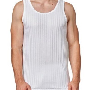 Canotta uomo spalla larga filo di scozia scarto ago Gicipi 281 Bianco tg 8