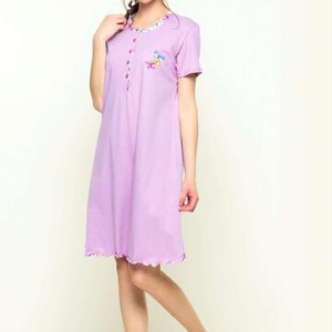 Camicia da notte donna a manica corta in jersey di cotone Gary U55062