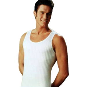 Canotta uomo spalla larga filo di scozia scarto ago Gicipi 281 Bianco tg 3-7