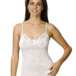 Canottiera donna misto lana spallina stretta con pizzo Vayolet 6451