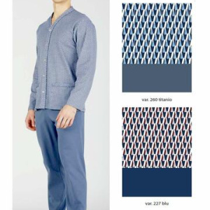 Pigiama uomo aperto in jersey di cotone caldo Bip Bip 7017 Tg.58-60