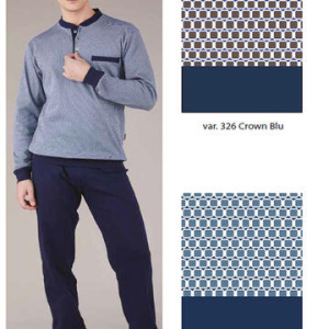 Pigiama uomo taglie forti in jersey di cotone caldo Bip Bip 7073 Tg.58-60