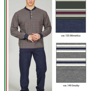 Pigiama uomo in caldo jersey di cotone lanato Bip Bip 7105 Tg.4/7