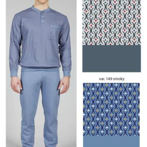 Pigiama uomo in jersey di cotone caldo con polsini Bip Bip 7147