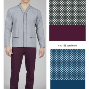 Pigiama uomo aperto in jersey di cotone caldo Bip Bip 7148