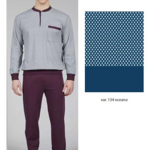 Pigiama uomo in jersey di cotone caldo con polsini Bip Bip 7150 Tg.4/7