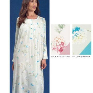 Camicia da notte CALIBRATA a manica lunga in jersey di cotone Linclalor 75152