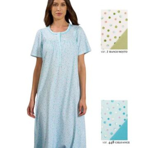 Camicia da notte donna in jersey di cotone a manica corta Linclalor 75273